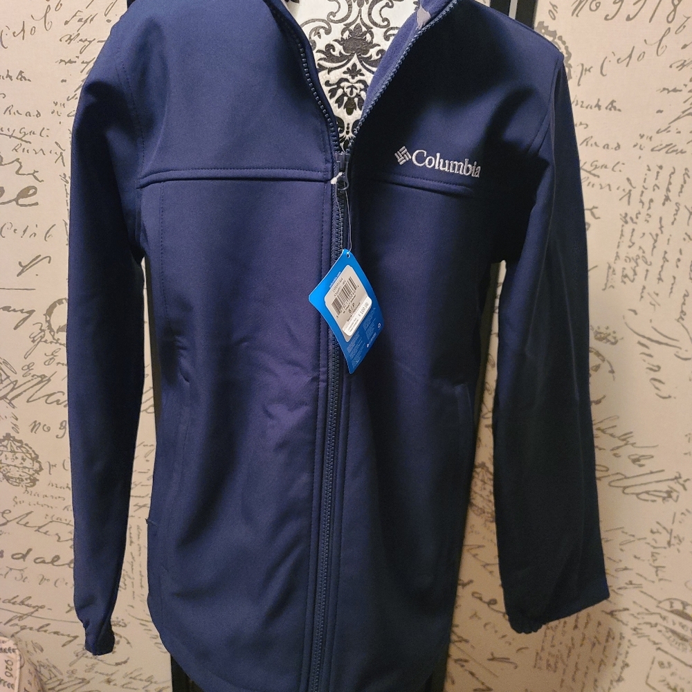 Nwt mens Columbia small zip softshell jacket navy